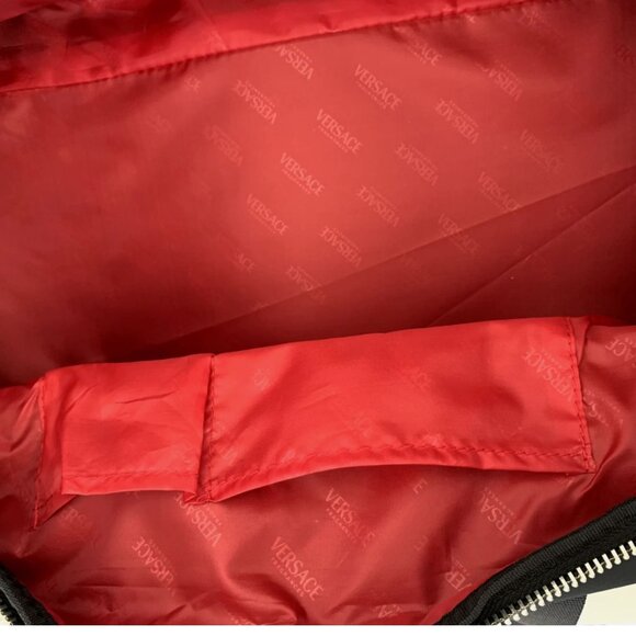 Versace Fragrances Black Duffle with Silver Tone Zipper Travel Overnight Bag New - Picture 11 of 15